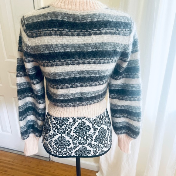 Wilfred Cadence  Cropped Cardigan Striped Wool Blend Sweater Size XS - Picture 6 of 10
